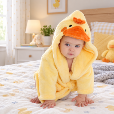 18C510: Baby Novelty Duck Dressing Gown (6-24 Months)